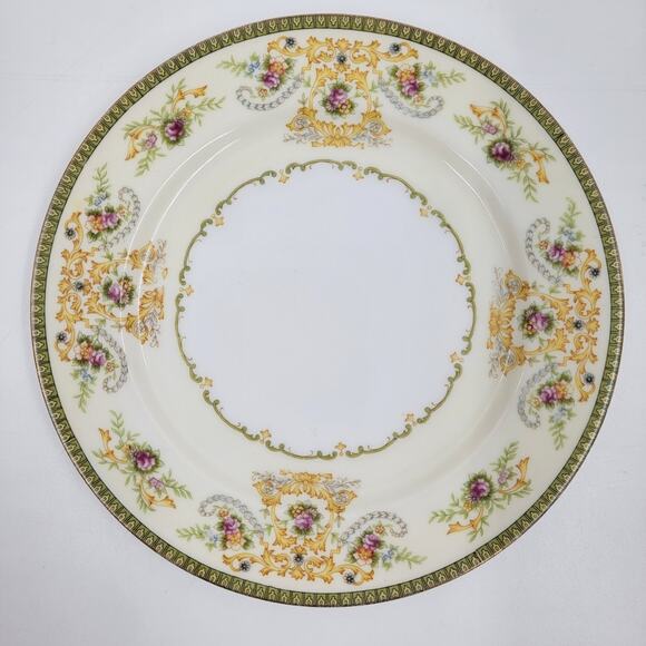 P B China Charm 7 7/8" Salad Plate Japan 1950 -1960's Floral Scroll Gold Trim - Picture 3 of 5